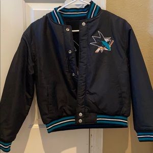 San Jose Sharks youth large reversible jacket